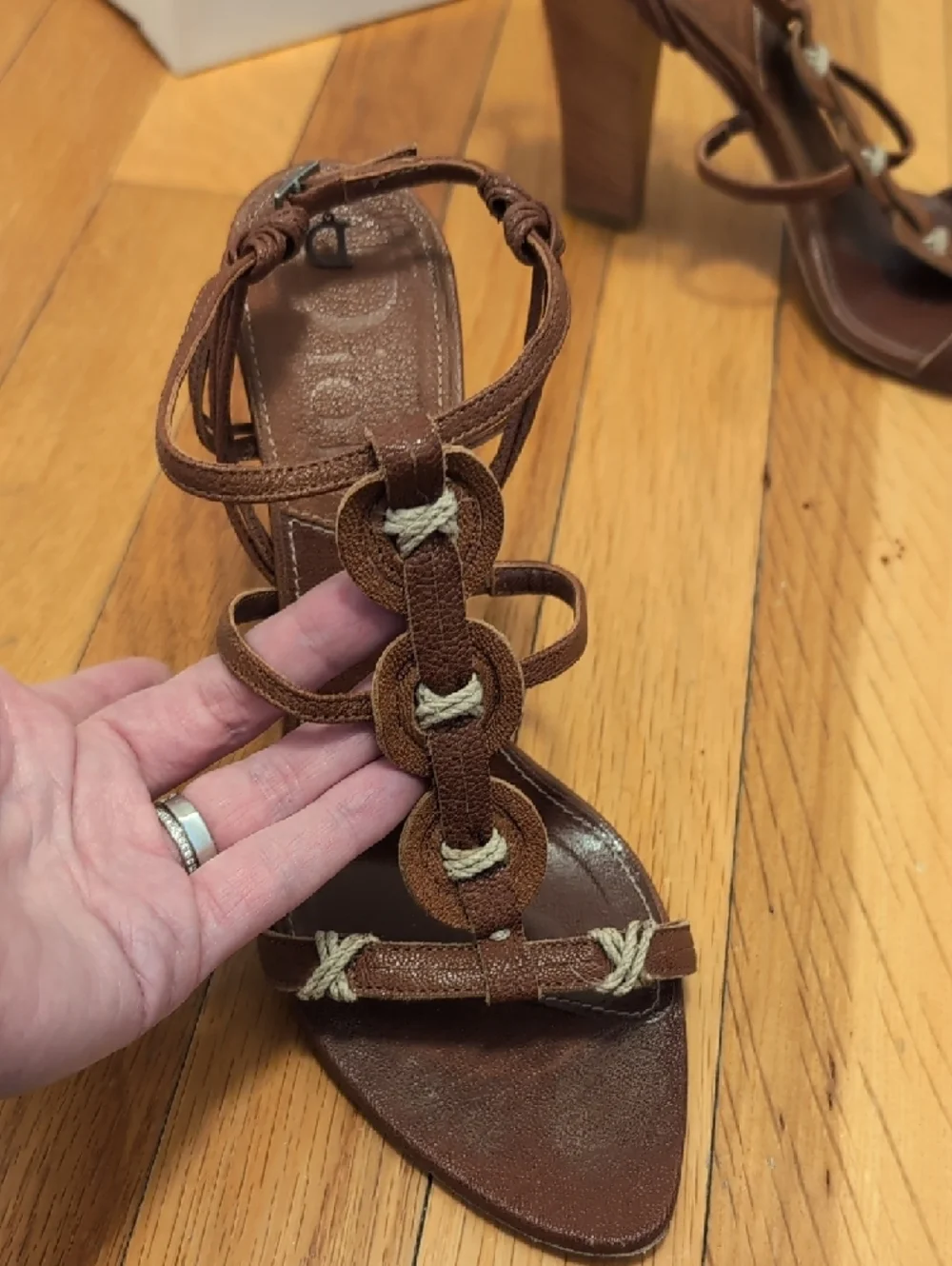 Dior Brown Leather Strapy High-Heel Sandals - Picture 3 of 13